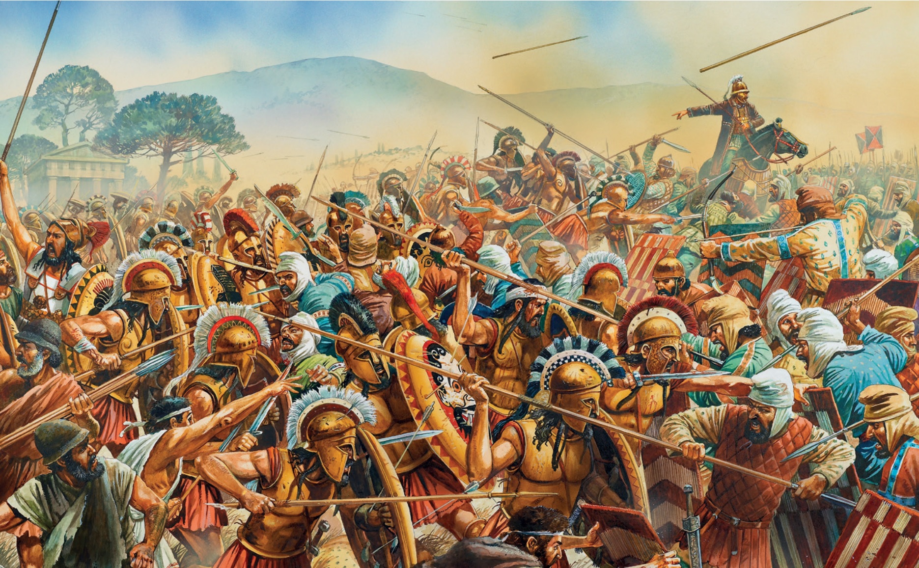 В какой битве персидское войско было. Битва при марафоне 490 г до н.э. Греко-персидские войны марафонская битва. Персидский воин в марафонской битве. Армия греков марафонская битва.